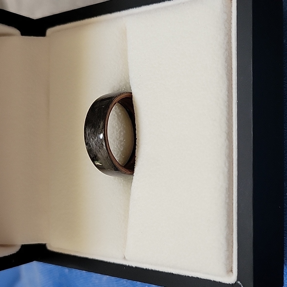 Northern Royal Rosewood and Grey Bird Eyes Wood Ring